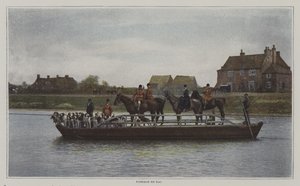 Een jacht die de veerboot oversteekt