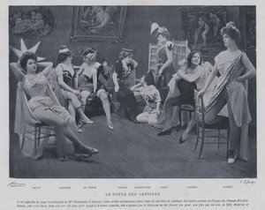 Actrices in de groene kamer van het Théâtre des Variétés, Parijs door French Photographer