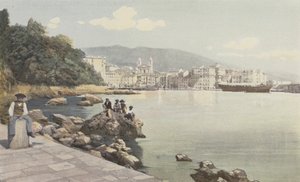 Bastia, Uitzicht op de oude Haven en de stad door French Photographer