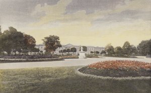 Compiegne, gevel van het paleis aan het kleine park door French Photographer