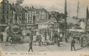 Vertrek van de Parijs express uit Dieppe door French Photographer