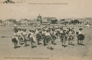 Ezelritten op het strand van Les Sables-d