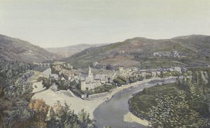 Entraygues, Algemeen uitzicht en samenvloeiing van de Truyère met de Lot door French Photographer
