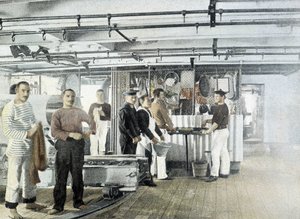 Franse marine, eind 19e eeuw: De keuken van officieren door French Photographer