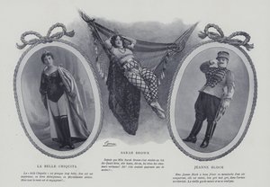 Franse actrices en zangeressen La Belle Chiquita, Sarah Brown en Jeanne Bloch door French Photographer