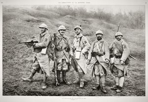 Franse infanterie en wapens door French Photographer
