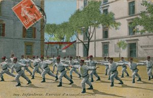 Franse infanterie aan het oefenen door French Photographer