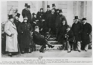 Groep in de tuin van Edmond Huot de Goncourt