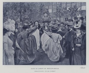 In de tuin van de Moulin Rouge, Parijs