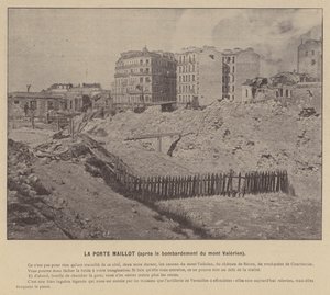 De Commune van Parijs, La Porte Maillot, na het bombardement van de Mont Valerien door French Photographer