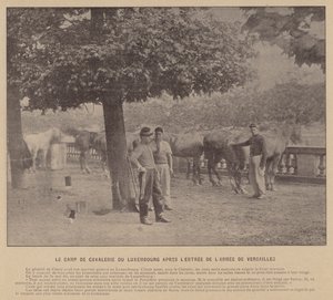 La Commune de Paris, Het kamp van de cavalerie van Luxemburg na de binnenkomst van het leger van Versailles door French Photographer