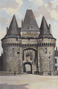La Ferte-Bernard, Stadspoort, ingangszijde (Stadhuis) door French Photographer