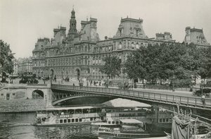 De Arcole Brug en het Stadhuis door French Photographer
