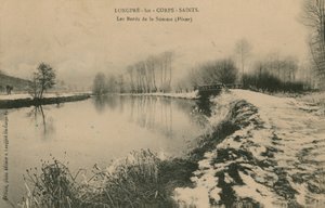 Longpre-les-Corps-Saints - de oevers van de Somme in de winter. Ansichtkaart verzonden in 1913 door French Photographer