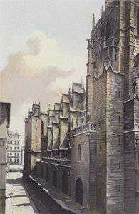 Lyon, St-Nizierkerk, Noordelijke zijgevel door French Photographer