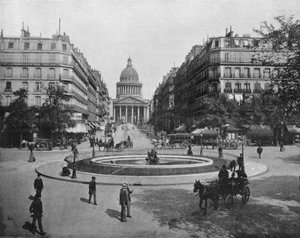 Parijs - La Place Medicis, La Rue Soufflot en het Pantheon