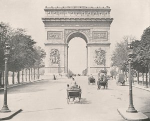Parijs: Triomfboog, vanuit het Oosten door French Photographer