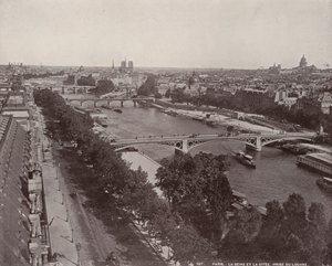 Parijs: Uitzicht op de Seine en Île de la Cité door French Photographer