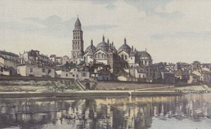 Périgueux, Kathedraal Saint-Front, uitzicht vanaf de linkeroever van de Isle door French Photographer