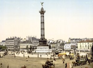 Place de la Bastille, Parijs, gepubliceerd 1900 door French Photographer
