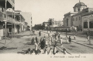 Port-Said, Egypte: Lessepsstraat door French Photographer