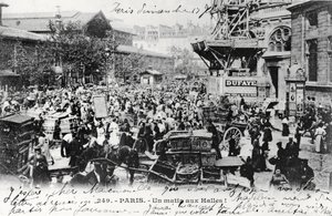Ansichtkaart van Les Halles, Parijs, voor 1914 door French Photographer
