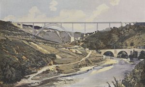 Ruïnes, Viaduct van Garabit, boven de vallei van de Truyere door French Photographer