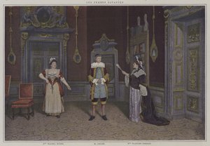Scène uit een productie van Les Femmes Savantes, door Moliere door French Photographer