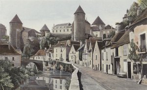 Semur, Uitzicht vanaf de rechteroever van de Armançon door French Photographer
