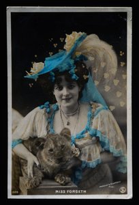 Dompteur Miss Forgeth, ca. 1910, ansichtkaart, Frankrijk, 20e eeuw