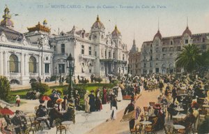 Terras van het Cafe de Paris, Place du Casino, Monte Carlo door French Photographer