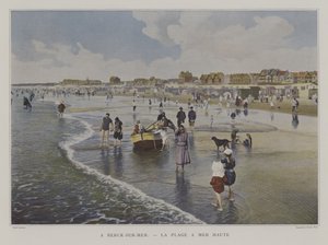 Het strand bij vloed, Berck-sur-Mer, Frankrijk door French Photographer