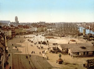 Uitzicht op de haven van Duinkerken, 1890-1900 door French Photographer