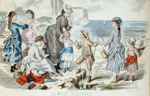 Een strand in Normandië, 1875 door French School