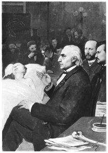 Een klinische les met dokter Jean Martin Charcot (1825-93) in de Salpetriere