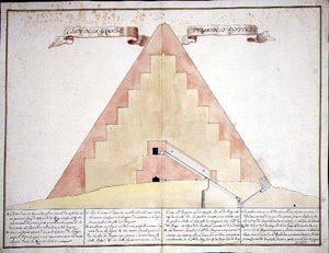 Een Doorsnede van de Piramides van Egypte door French School
