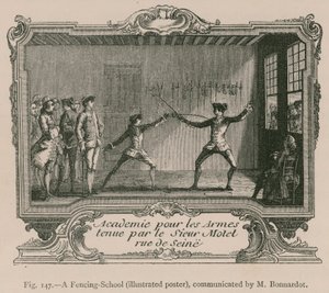 Een schermschool (geïllustreerde poster, gecommuniceerd door M. Bonnardot) door French School