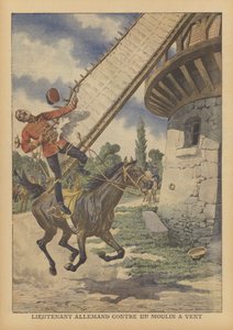 Een Duitse cavalerieluitenant gedood nadat hij van zijn paard werd getild door het zeil van een windmolen