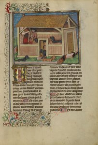 Een Jager die voor Gehokte Honden Zorgt, c.1430-40 door French School