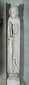 Een koning, mogelijk Salomo, van de westgevel van Notre-Dame de Corbeil, Essonne door French School