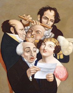 Een muziekgroep, ca. 1830