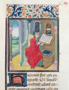 Een filosoof, mogelijk Hermes Trismegistus, uit Histoire des Philosophes, laat 15e eeuw door French School