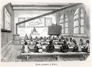 Een basisschool in Parijs, uit Almanach du Magasin Pittoresque, 1975