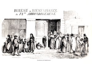 Een welzijnskantoor in het 12e arrondissement van Parijs, ca. 1870 door French School