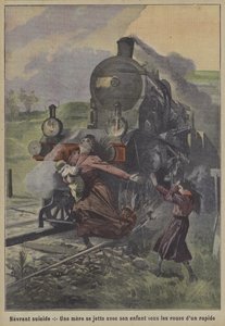 Een hartverscheurende zelfmoord: een moeder die zichzelf en haar kind onder de wielen van een sneltrein werpt door French School