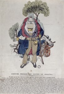 Een man beschermd tegen cholera, ca. 1831