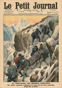 Een bewegende afdaling van de Mont Blanc, illustratie uit 