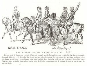 Een patrouille van patriotten, Frankrijk, 1848 door French School