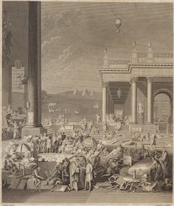Een scène voor de Encyclopaedia Britannica door French School