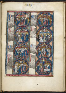 Add MS Harley 1527, f.105r, miniaturen uit Bible moralisée